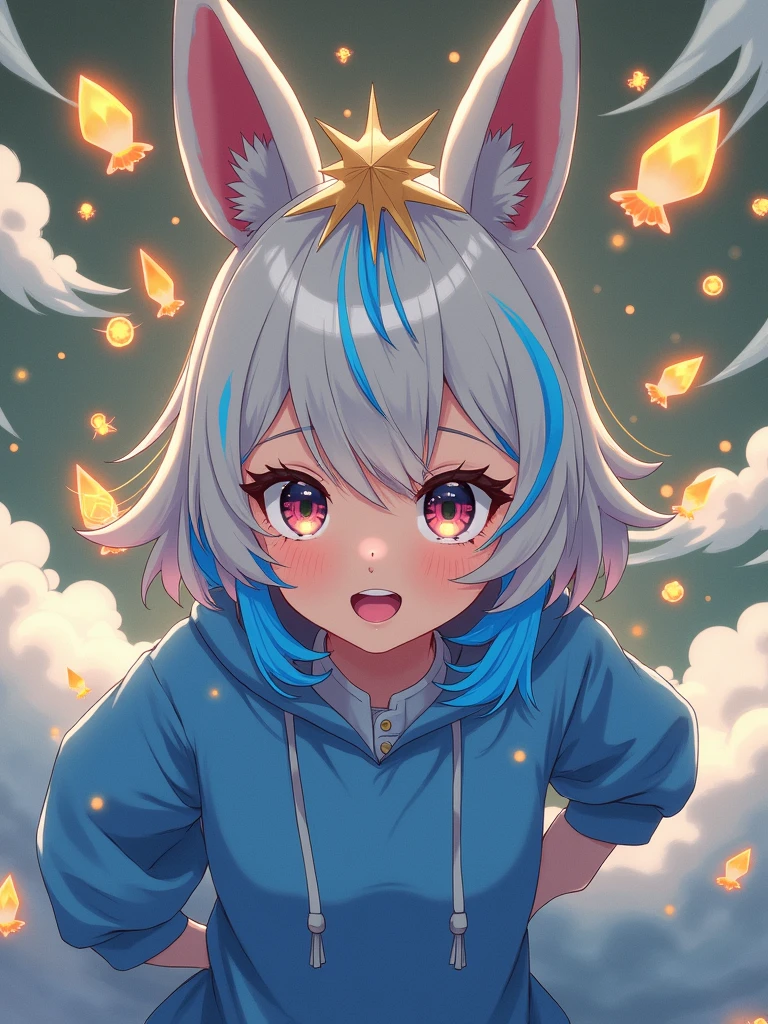 beautiful and detailed, man (((male))) ((anthro)) Cat, (Cat boy), cinematic lighting, Cat, (anthro, fluffy fur), 1boy, anthro cat boy, body fur, gray fur, gray body, gray hair, long hair, comfortable anime-style cartoon-style, digital drawing, detailed background, standing, park, day, summer, bow collar, blue eyes, green sweater, white panties, collar, low-angle view