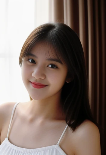 (photorealistic:1.40, 8K, RAW photo, ultra high res, Best Quality, Masterpiece: 1.2, lowest lux),
(Improved Cinematic Lighting: 0.9),
(Best image quality real skin: 1.4),
Vonzy (vonny felicia),
lying on a sofa, ((Night scene)),
vintage style,
a close-up photo,
natural detailed eyes:1.1, Long black hair, big breasts:1.2,
natural detailed lips, exposed cleavage,
(Wearing noble dress), (no bra, covered nipple),
no makeup,
smile facing the camera,
Highly detailed face and skin texture.