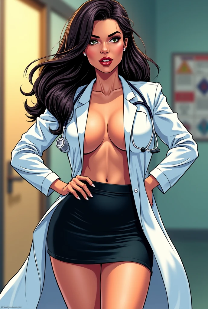 ((masterpiece)),(((best quality))),((character design sheet)),((rough sketch)),((vulgar)),(magazin cover)thick thighs,african girl,smile,((between breasts)),pussy juice,((wearing an Wet sexual nurse uniforms and nurse cap)),shirt harf lift,milking