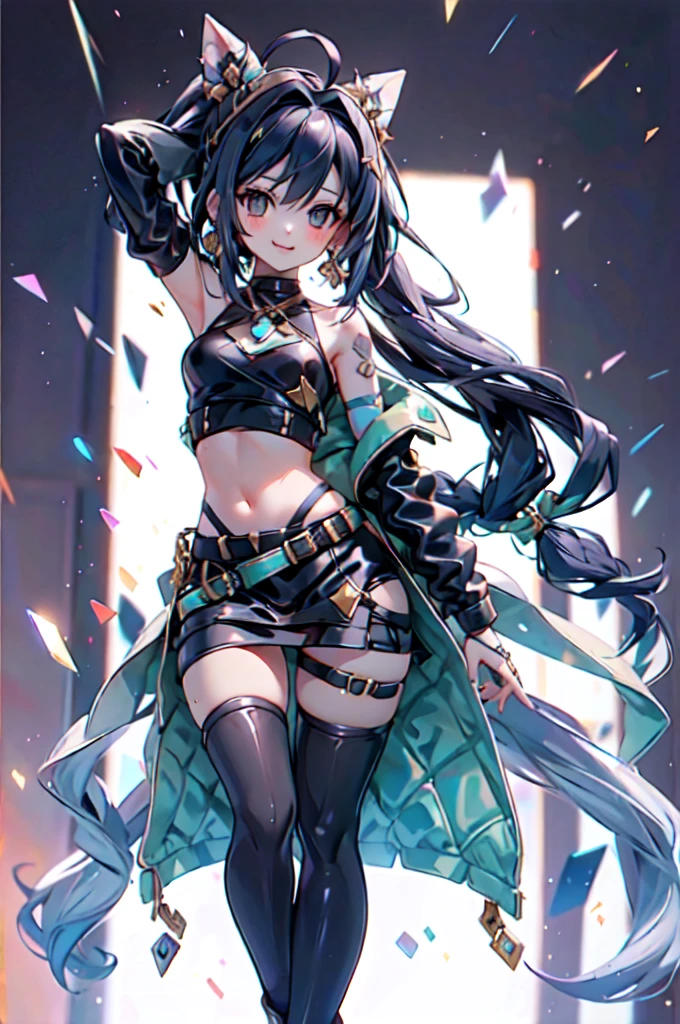(Finest quality)),(超A high resolution),(ultra-detailliert),(Meticulous portrayal),((Best Anime)),(Finest works of art),sharpnes,Clair,Ultra-Precision Art,The art of astounding depiction, ((seducting smile)),((Seductive fashion)),a choker,Chain Accessories,piercings,Skirt with deep slit