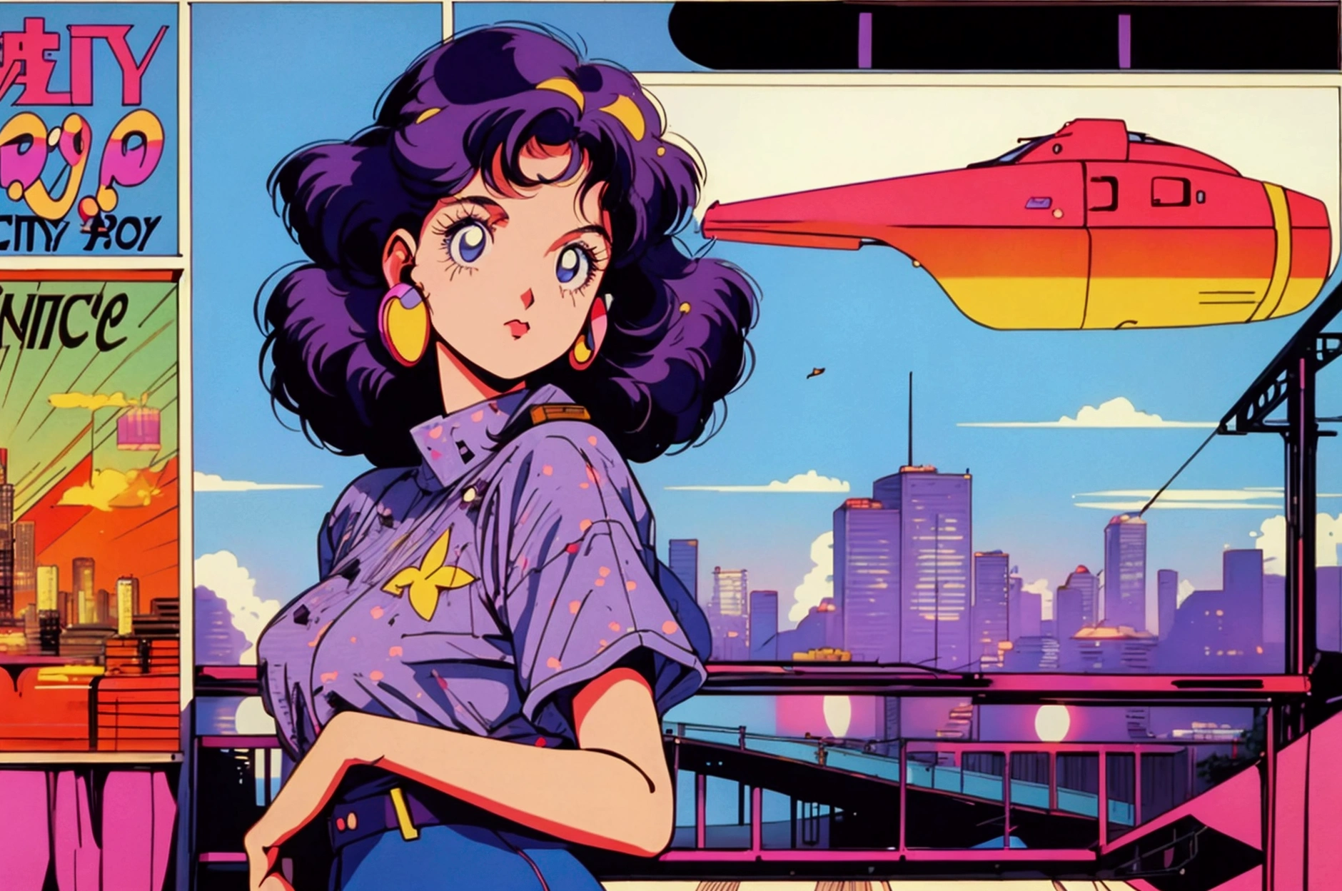 (80's, retro, city pop poster:1.5), (masterpiece, best quality, Highest quality), best photo pose,  solo girl, perfect detail eyes, 
Retro arcade anime girl, Anime atmosphere of the 80s, 80s anime style, Retro Anime Girls, 1980's anime style, Retro anime images, Anime atmosphere,
BREAK
listining to the music, in the night, metropolis, wearing head phone, neon light,
