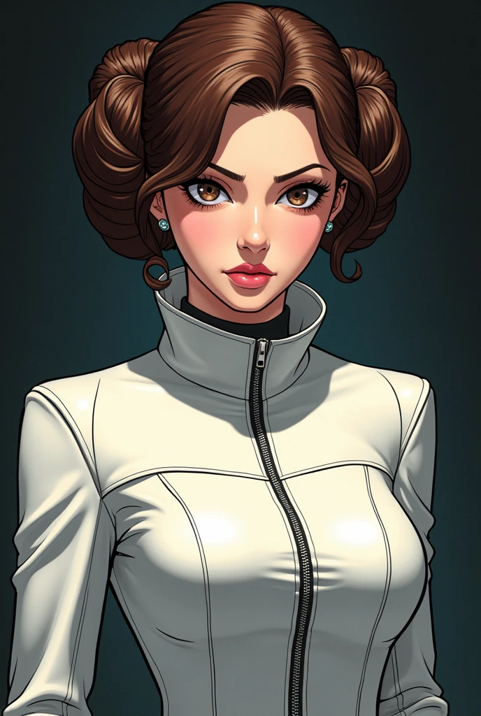 Milf, straight jacket, solo, room, asylum, short hair, huge breasts, 