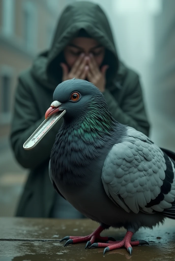 a depressing news-article about a sad pigeon that is sitting on a bench, the sad pigeon is eating a dirty and half eaten hot-dog , deep shadows, perfect composition, motion blur, fx, sepia, high res print, <lora:- SDXL - stnerfx _Stoned_Fox_V4.0:.8>,