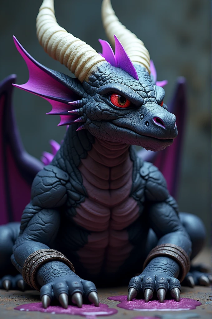 I would like a dragonborn, It uses a magenta cover and has the exact color of ash., between its scales it is still possible to see some burning embers, and he has a scar on his chest, the color of its scales is silvery and dull like ashes from a fire