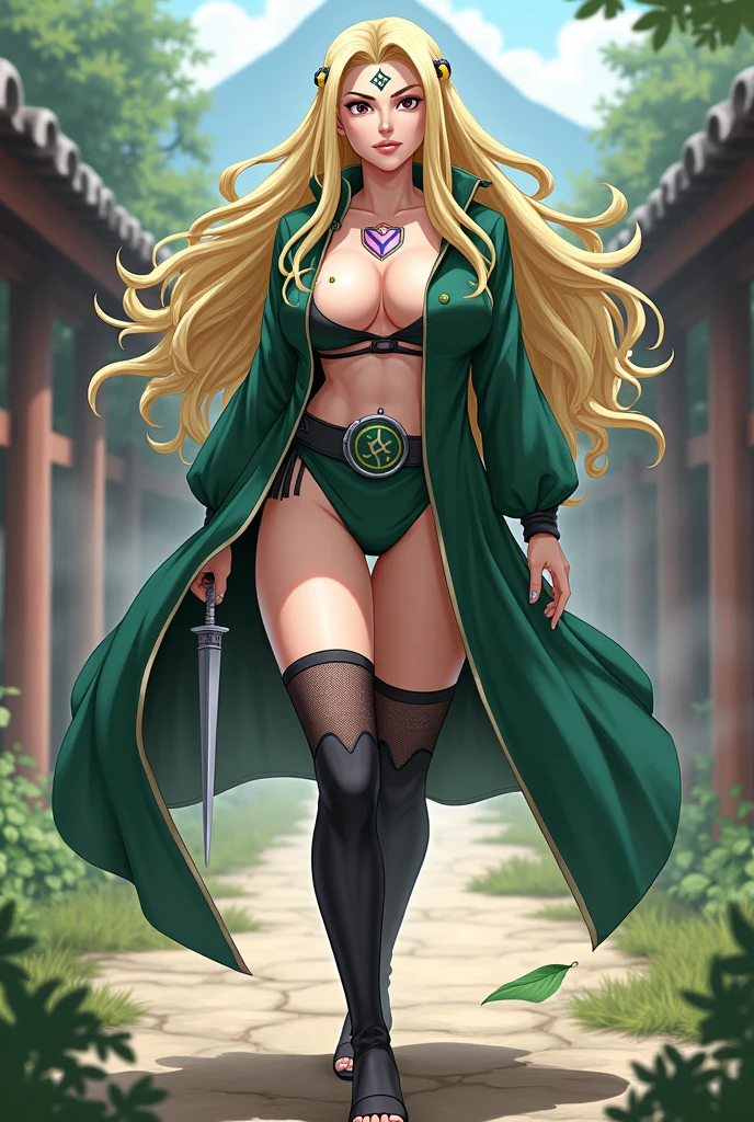 long hair of golden color、hime-cut、Golden Eyes、eye glasses、ssmile、Breasts of a girl in her early teens、Thin pubic hair、beautiful open lega robe、the woods