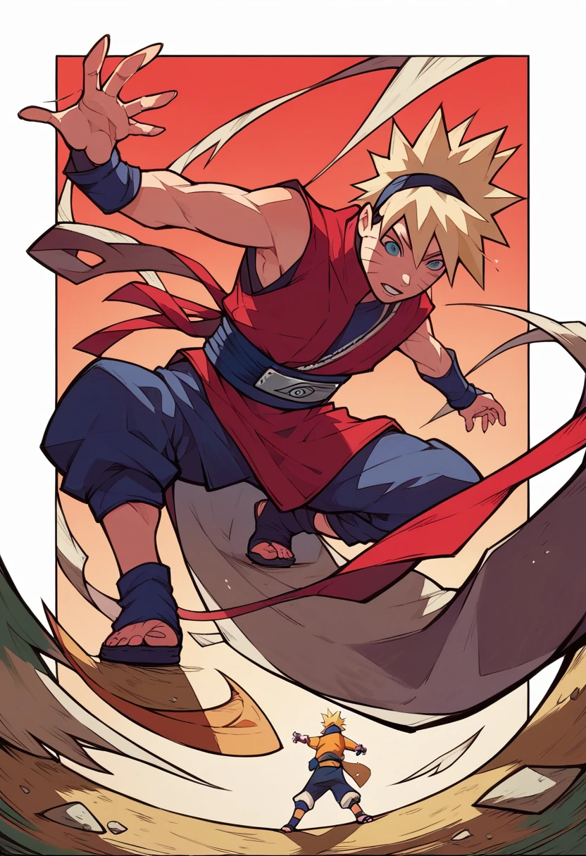 score_9, score_8_superior, score_7_superior, score_6_superior, score_5_superior, score_4_superior,  (Anime Naruto),  2 people, Ninja,Angled,Sharp perspective,Comic book cover,