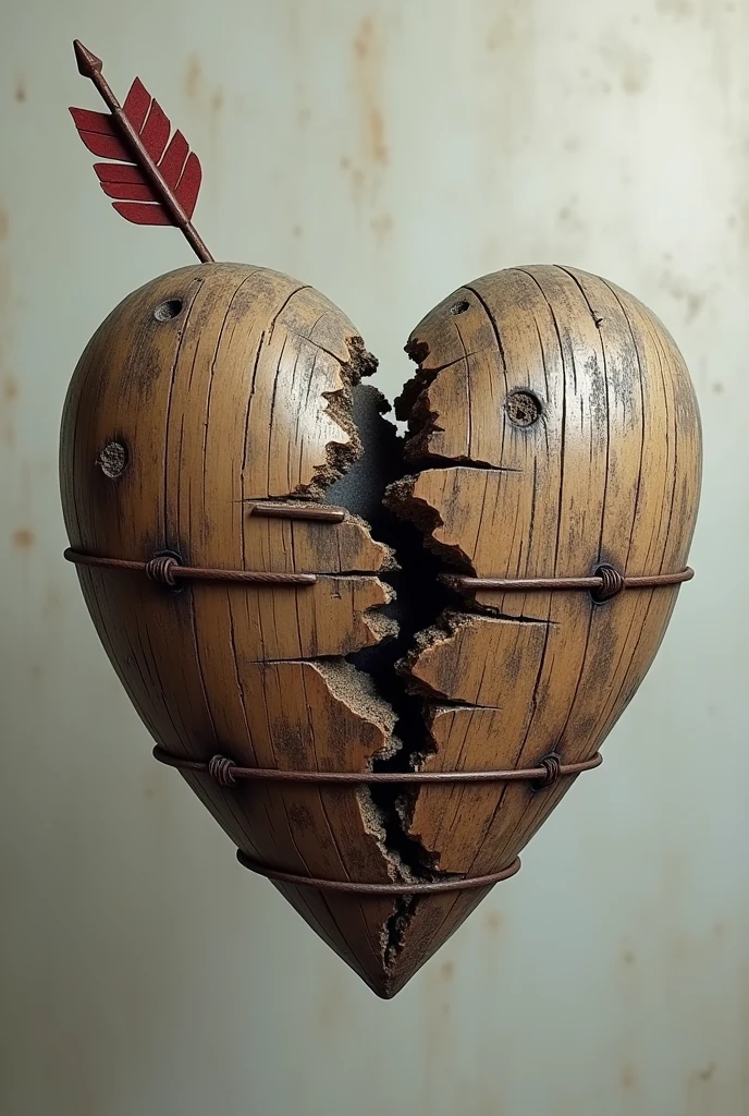 urreal heart in a mechanical backround  and old paint in bright red backround