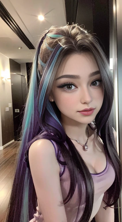(La mejor calidad, 4k, 8k, Altas Resoluciones, Obra maestra:1.2), Ultra detallado, cara detallada, Labios y ojos detallados..........., lindo maquillaje , aspecto atractivo, Rostro expresivo, realista,
Romper ,Beautiful Caucasian woman , hermosa modelo adolescente 18 years old, Grandes ojos color morado, piel clara, slim and athletic, cabello largo , coletas,
Romper (dynamic pose), senos grandes , excited expression, Luz solar suave iluminando la escena, Sutil movimiento del viento en el cabello, happy expression, gloomy atmosphere, afable, Natural lighting that emphasizes your features..........., Subtle shadows that add depth and dimension to the image....... mlp , Aria blaze , ojos color morado , pelo largo color morado con mechas color turquesa, cabello color morado con coletas , parque , noche , cuerpo completo , posando sexy , usa outfit sexy