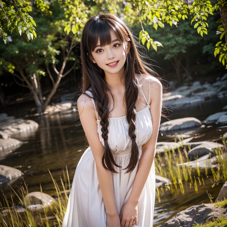 ((sfw: 1.4)), (sfw,She is wearing a long white embroidered skirt, a yellow-green blouse with lace, a white apron tied around her waist, blue socks, and brown leather shoes. There is a green scarf. Yes, her accessories include necklace, earrings and bracelet. 1 Girl)), Ultra High Resolution, (Realistic: 1.4), RAW Photo, Best Quality, (Photorealistic Stick) ,Focus,Soft light,(()) ,(((Young face))),(Surface),(Depth of field),Masterpiece,(Real),Woman,Bangs,((1 girl))