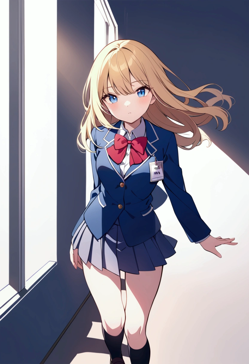 tmasterpiece、Kizi、eye glass、The blonde、embarrased face、Clearly visible face、a sailor suit、lifting up skirt、Wet with all over the body、Underpants、Cute pants、Rained、Bustling city、In the daytime