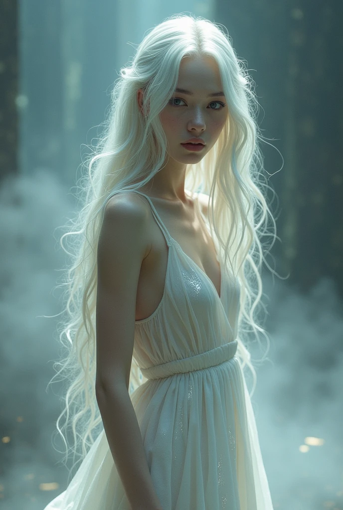 nsfw, In a mysterious and enchanting realm, a murky fog envelopes the scene, as if concealing something profound. by alex1shved Amidst this fog, a figure emerges, a young girl with flowing silver hair and eyes that glimmer with an otherworldly luminescence. The image captures her delicate yet powerful presence, her ethereal beauty contrasting with the darkness that surrounds her. The misty atmosphere adds to the enigmatic and dreamlike quality of the artwork, giving it an almost surreal feel. The painting, skillfully executed, showcases intricate details and vibrant colors that bring the scene to life. It invites us to delve into the bewitching world of this anime, where memories are shrouded in layers of uncertainty, waiting to be unraveled. by alex1shved
