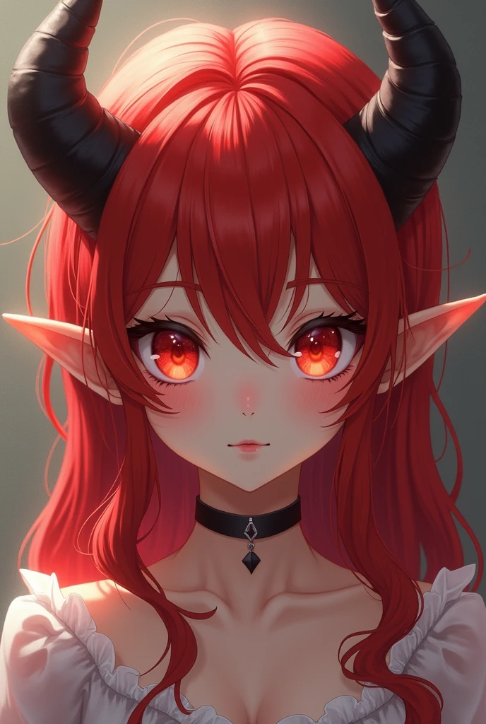best quality, (masterpiece),(ultra-detailed), (high quality), (high resolution), <lora:NiikaSauria-10:.7>,niikasauria, red hair, pointy ears, yellow eyes, horns