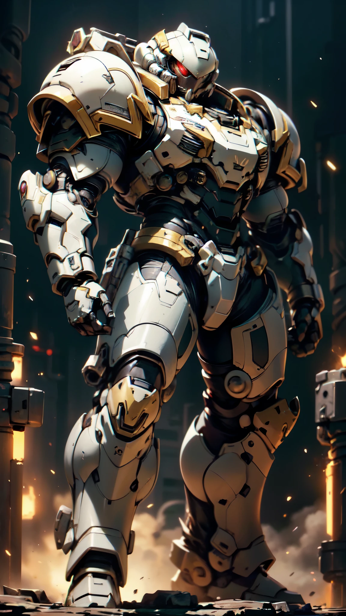 (masterpiece:1.5, best quality:1.5, extremely delicate:1.5), ((male:1.5)), a man wearing a full-face helmet, a biotech armored combat suit, green eyes, (a composite layered chest armor), fully enclosed shoulder guards, matching arm and leg guards, a belt of gemstone, (the color scheme is primarily black with green and red accents), the design balances heavy with agility, a high-tech bio-mecha armor, (Armor Concept Inspired by Space Marines, stand of a futuristic sci-fi city), this character embodies a finely crafted fantasy-style armored hero in anime style, exquisite and mature manga art style, (element, plasma, energy, the armor glows), metallic, high definition, highres, ultra-detailed, ultra-fine painting, professional, perfect body proportions, golden ratio, anatomically correct, symmetrical face, extremely detailed eyes and face, high quality eyes, creativity, RAW photo, UHD, 32k, Natural light, cinematic lighting, masterpiece-anatomy-perfect