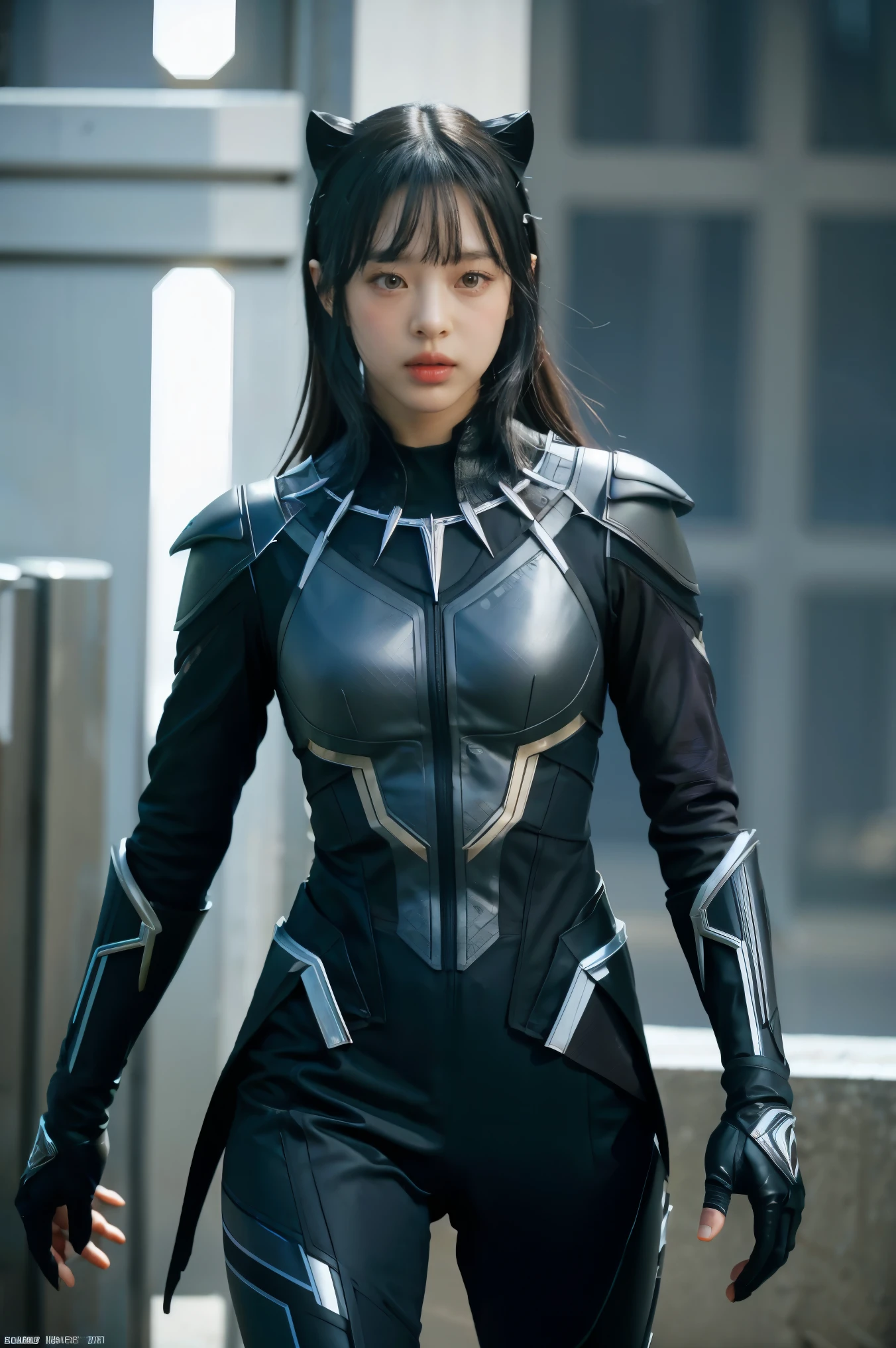 1girl, masterpiece, high resolution, Marvel's Black panther suit,