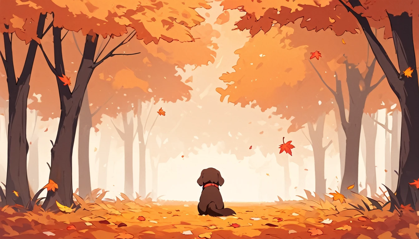 Puppy Minimalist ,Autumn