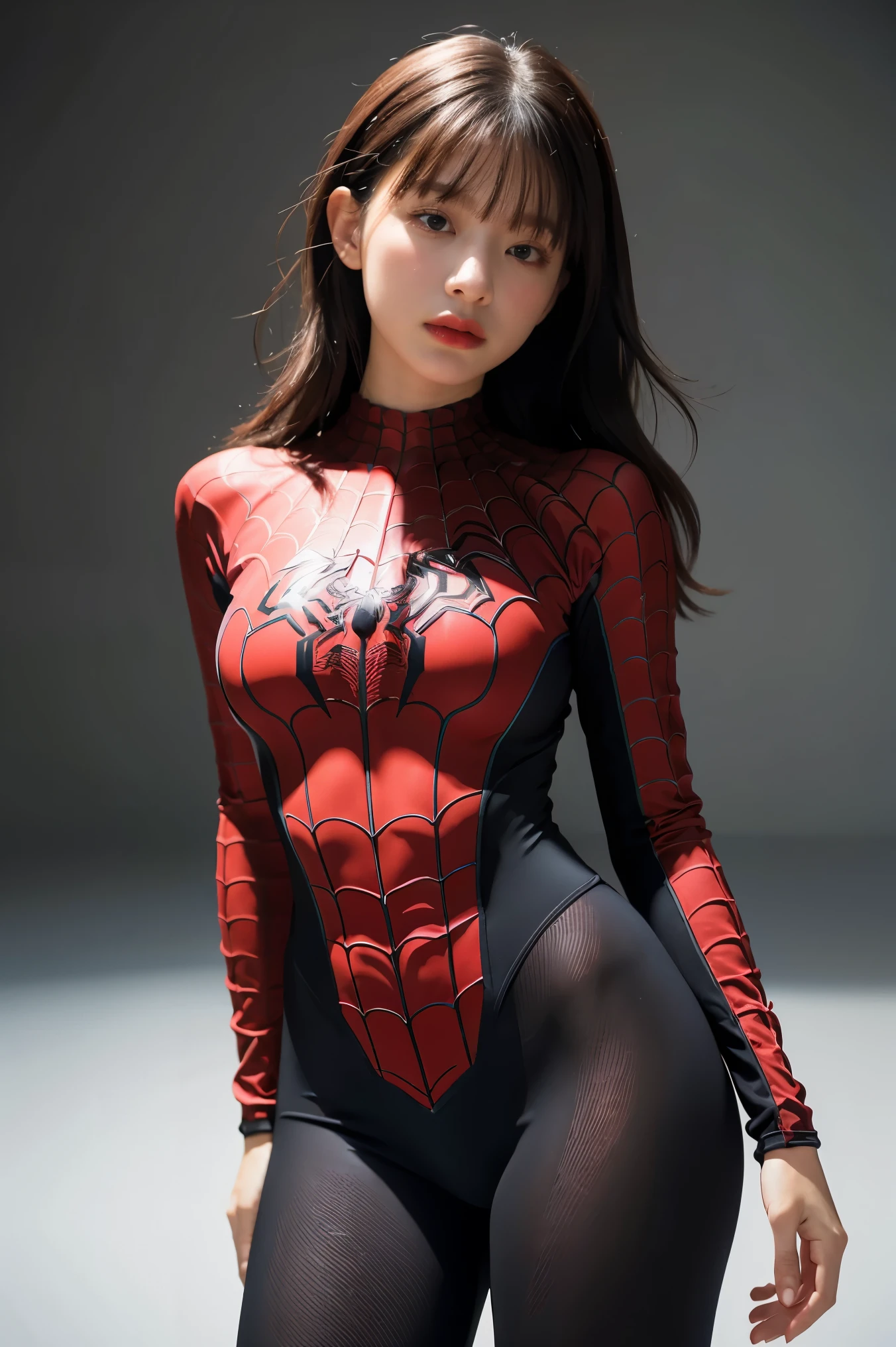 1girl, masterpiece, high resolution, spiderwoman suit,