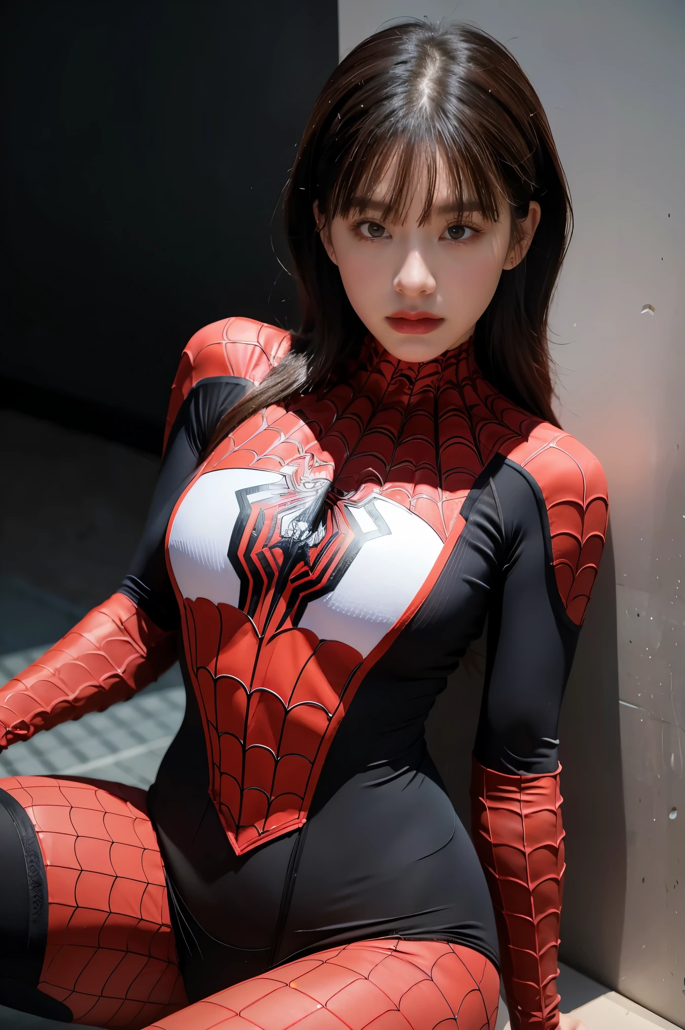 1girl, masterpiece, high resolution, spiderwoman suit,