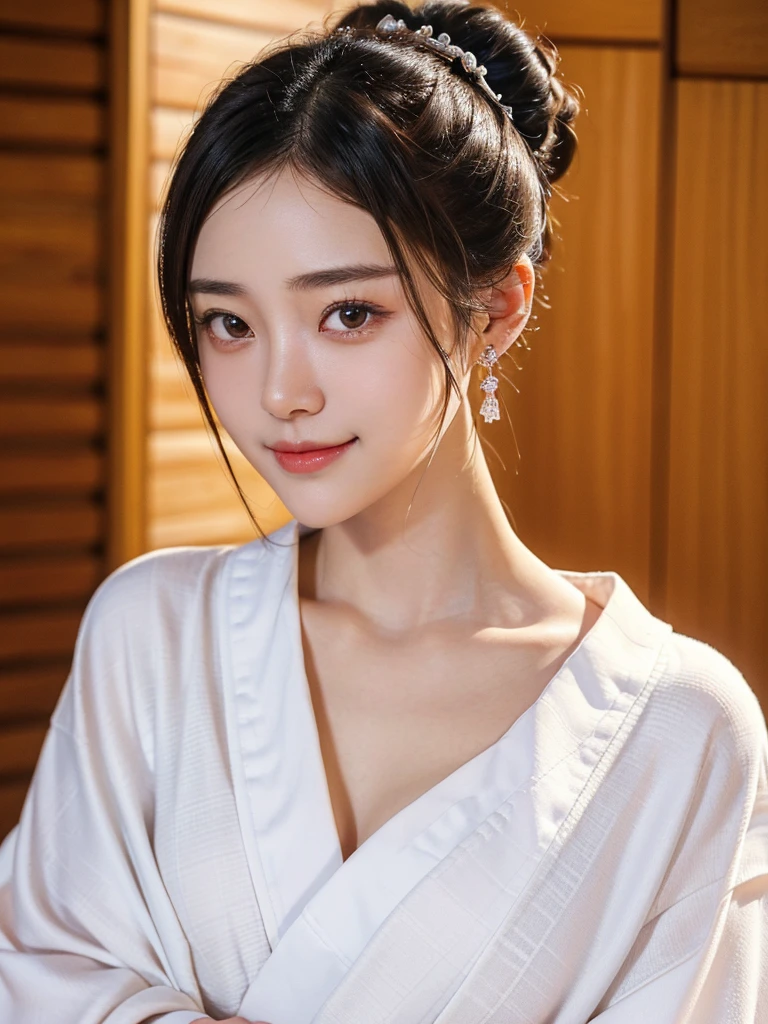 ((((8k))),((Extremely meticulous CG)) ,(wallpaper),16k,((Extremely refined and beautiful)),(((Masterpiece))),(((best qualtiy))),(((Ultra High Resolution))),beautiful light up,realistic shaded,(Smooth and flawless fair skin:1.5),(pale skin:1.3),(Extremely exquisite facial details:1.2),(perfect body:1.1),(ultra-detailed:1.2),((A beautiful girl,solo)),(small head:1.2),(short ponytail:1.3),(small face:1.2),(Exquisite makeup:1.2),(close eyes:1.5),(open mouth:1.5),(blush:1.3),(sweat:1.5),(wet:1.3),(shiny skin:1.5),(female orgasmic:1.3),(small breasts:1.2),(flat chests:1.3),(cleavage:1.3),((slim,thin)),(happy:1.2),(laughing:1.2),(monk bathrobe:1.5),(slender legs:1.2),(underwear:1.3),(night scene:1.5),(In East Asian temple:1.3),(in the bathroom:1.3),(detailed background:1.5),(standing:1.3),(upper body:1.3),(from front:1.3)