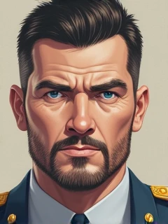 navy captain (sks man), natural lighting, path traced, highly detailed, high quality, digital painting, by don bluth and ross tran and studio ghibli and alphonse mucha, artgerm