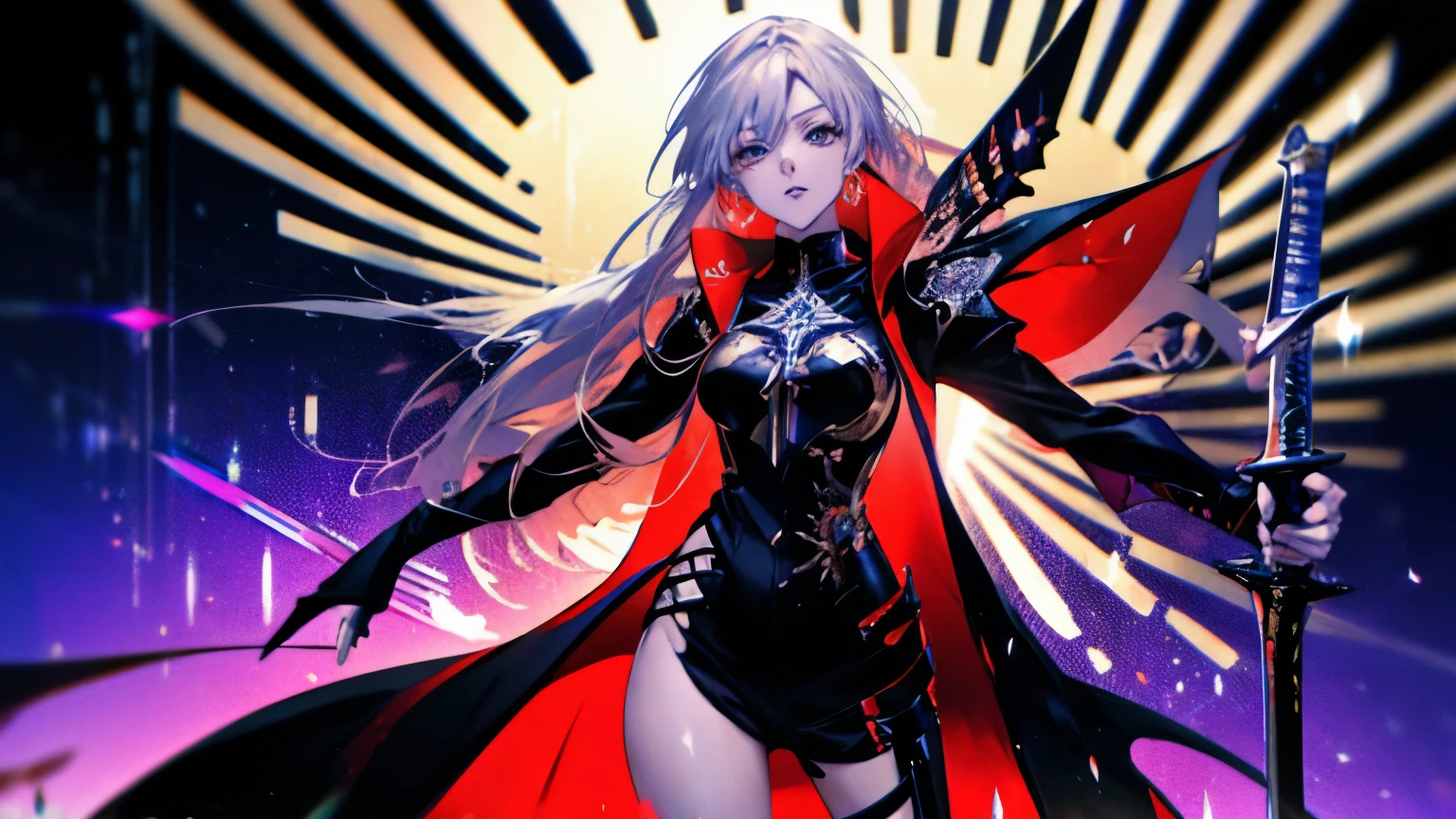 Character sheet Anime-style image of a Female holding a sword, Anime Epic Artwork, Spectacular anime style, Advanced Digital Animation Art”, High-resolution anime art, Detailed Key Anime Art, shigenori soejima illustration, Nightcore, epic anime fantasy, Amazing anime 8k, 8k!, 2. 5d cgi anime fantasy artwork, looking at the viewer
