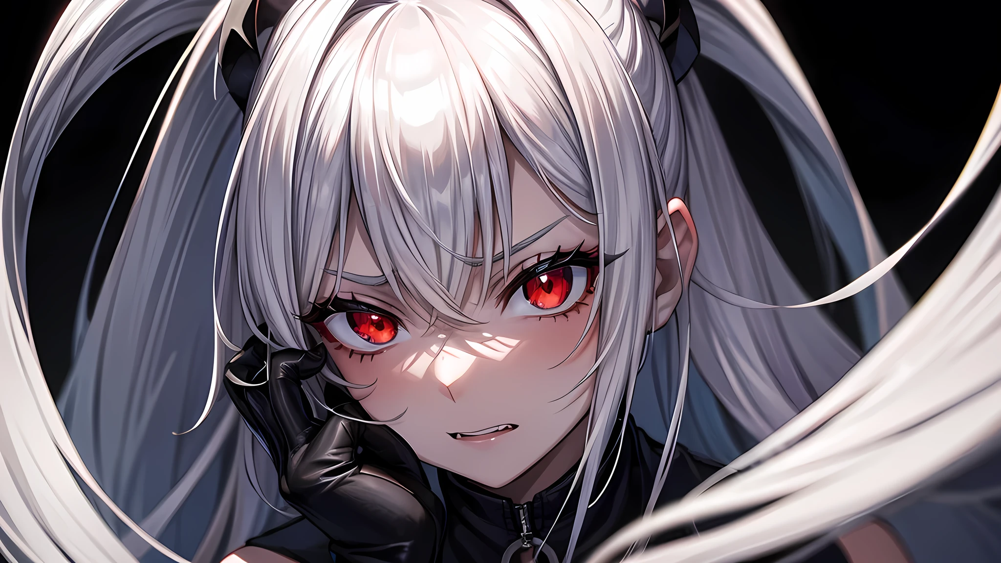 (Silver Hair 1.3),Very Short Hair,Red Eyes,Wolf ears,Wolf Girl Sleepiness mysterious Gothic Black Costume Belt on torso Nipples visible even with clothes on Erect nipples sticking out from clothes Estrus sexual harassment