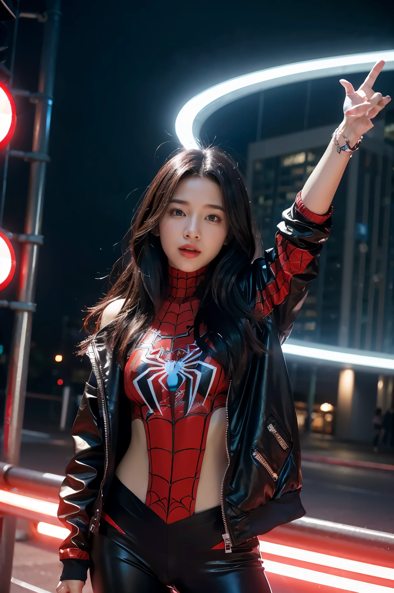Spider-woman - Spider-Man and Spider-Man - Man in the Dark City, Spider - poetic art style, into the Spiderverse, Spiderverse, Enter the Spider Poem, Spider-Man Futuristic Style, Thousands of virtues!!!, 3840x2160, 3840x2160, Thousands of virtues, วอลล์เปเปอร์ HQ 4K, Display in SFM, Highly detailed rendering