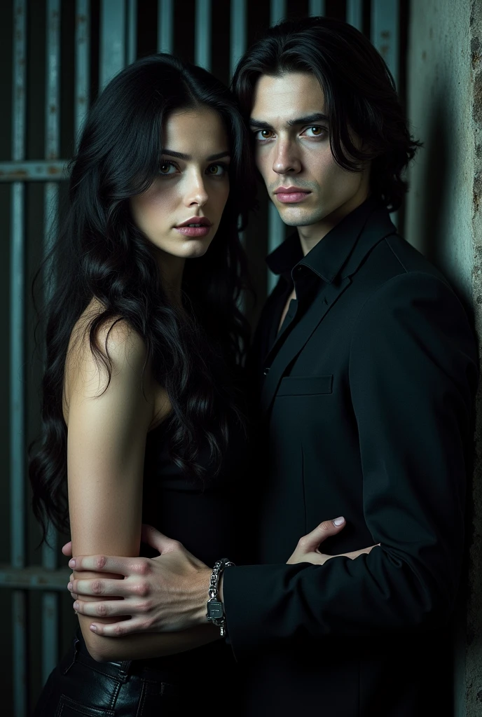 A cover with title Mutually Married with a ring and a man and women in dark aesthetics