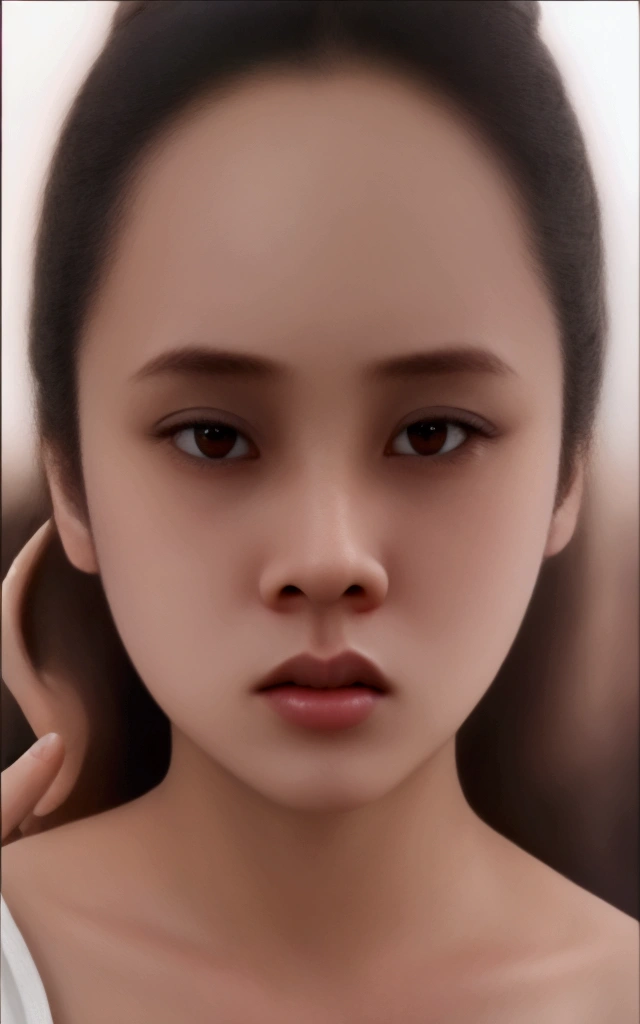Close up of a young girl with pink flowers in her hair, south east asian with round face, malaysian, photo of Girl, lain iwakura, 19-year-old girl, young girl, lain, A 30-year-old woman from Cuba, kiddy big breasts, Profile picture, very very low quality picture, Student, Young Asian girl