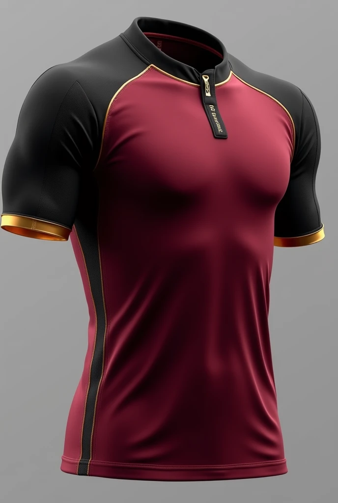 A long-sleeved goalkeeper-style shirt in burgundy and beige for a uniform 
