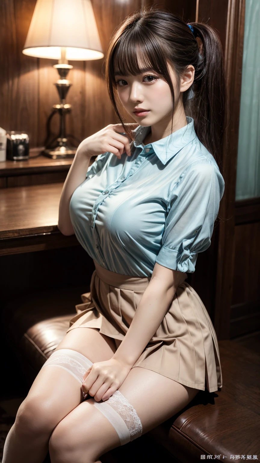 (8k, Best Quality, Masterpiece: 1.2), (Realistic, Photorealistic: 1.37), Super Detailed, 1 Girl, Cute, Alone, Beautiful Detailed Sky, Detailed Cafe, Night, Sitting, Date, ( Nose blush), (smile: 1.15), (close mouth) small breasts, beautiful details, (collared shirt: 1.1), night, wet, business wear, rain, white lace, (short hair: 1.2), floating Hair NovaFrogStyle,