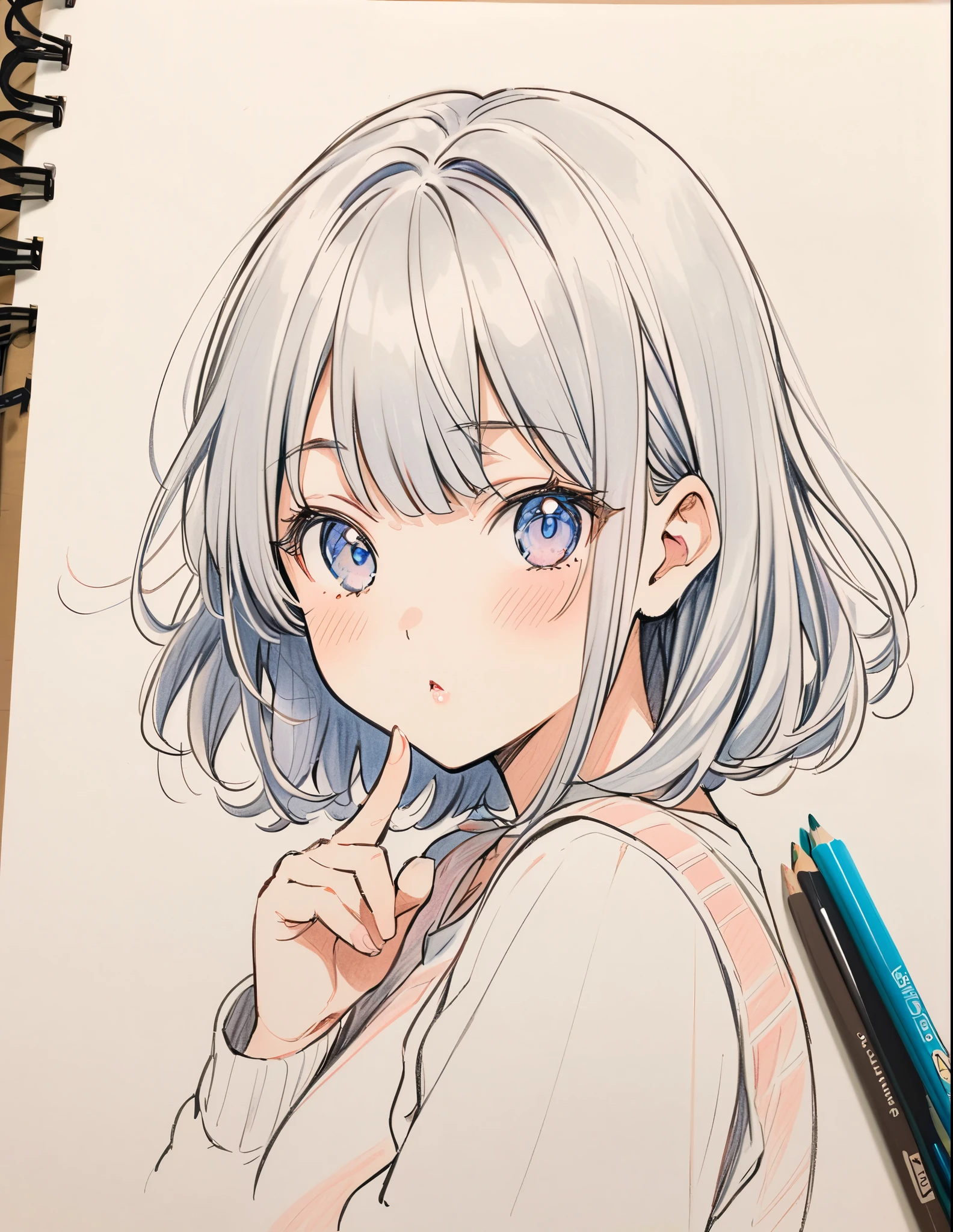 pen_sketch_style, 1girl, solo, ink, sketch,