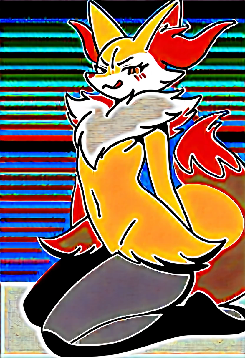 hellhound woman. of 1.80. orange fur red eyes. Brown fur on paws. Orange hair with brown at the ends of the hair.. He has short hair. white hands. bushy tail. Orange and white body. Orange and brown furry tail. Floppy ears. He has no ears, only hair, and he has brown hair at the end of his hair. She has big breasts and a big fat butt and she is thick. She is muscular. She is completely naked. He has a fat and thick. She's a hellhound. It's a hellhound fox. She is very fat. She is fat on her butt and thighs. It is on the bed