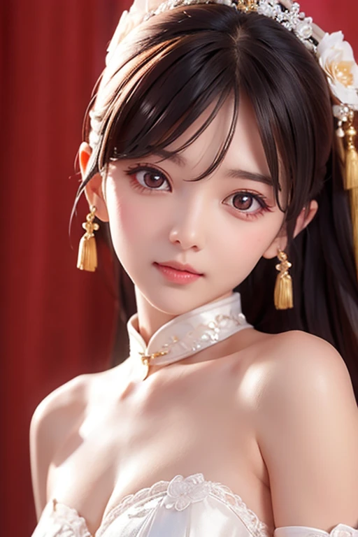 (8k, RAW photo:1.2), best quality, ultra high res,dramatic angle,(fluttered detailed color splashs), (illustration),(((1 girl))),(long hair),(rain:0.9), (Headdress:1.4),There is an ancient palace beside the girl,Hanfu,(Key Points),Color ink painting,(Splash of Color),Splash of Color,(((colorful))),(sketch:0.8) , Masterpiece, best quality, beautiful painted, highly detailed,(denoising:0.6),[splash ink],((ink refraction)), (beautiful detailed sky),moon,highly,detaild,(masterpiece, best quality, extremely detailed） CG Unity 8k Wallpaper，masterpiece，best quality，Ultra Detailed），（Lycoris）. hanfu open v open V-chested clothes Thin silk lace dress , (huge ，cleavage),, white pink and gren，best qualtiy，tmasterpiece，Ultra-high resolution，（Reality：1.4），RAW photogr，（True skin texture：1.3），（filmgrain：1.3），（Selfie angle），1个Giant Breast Girl，Beautiful eye and face details，tmasterpiece，Best quality at best，，The chest more exposed， detailed hair, bra purple and green , detail 8k, upper body, lace petticoat, above looking up facing at camera, blush、Inject an aphrodisiac、Estrus、Feeling embarrassed、