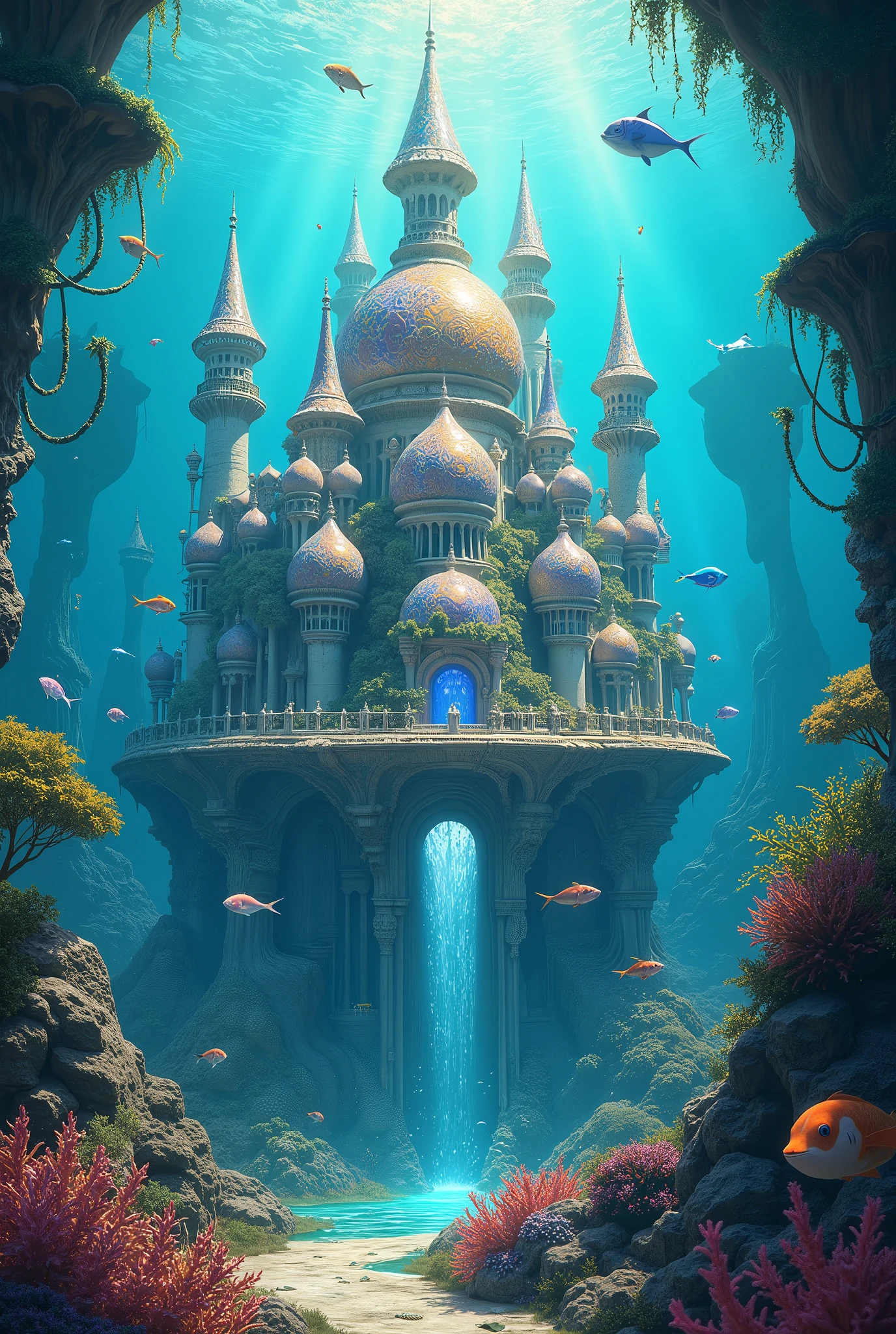 Colorful Gradient, The Palace Under the Sea, Submarine Paradise, Beautiful heaven in the sea