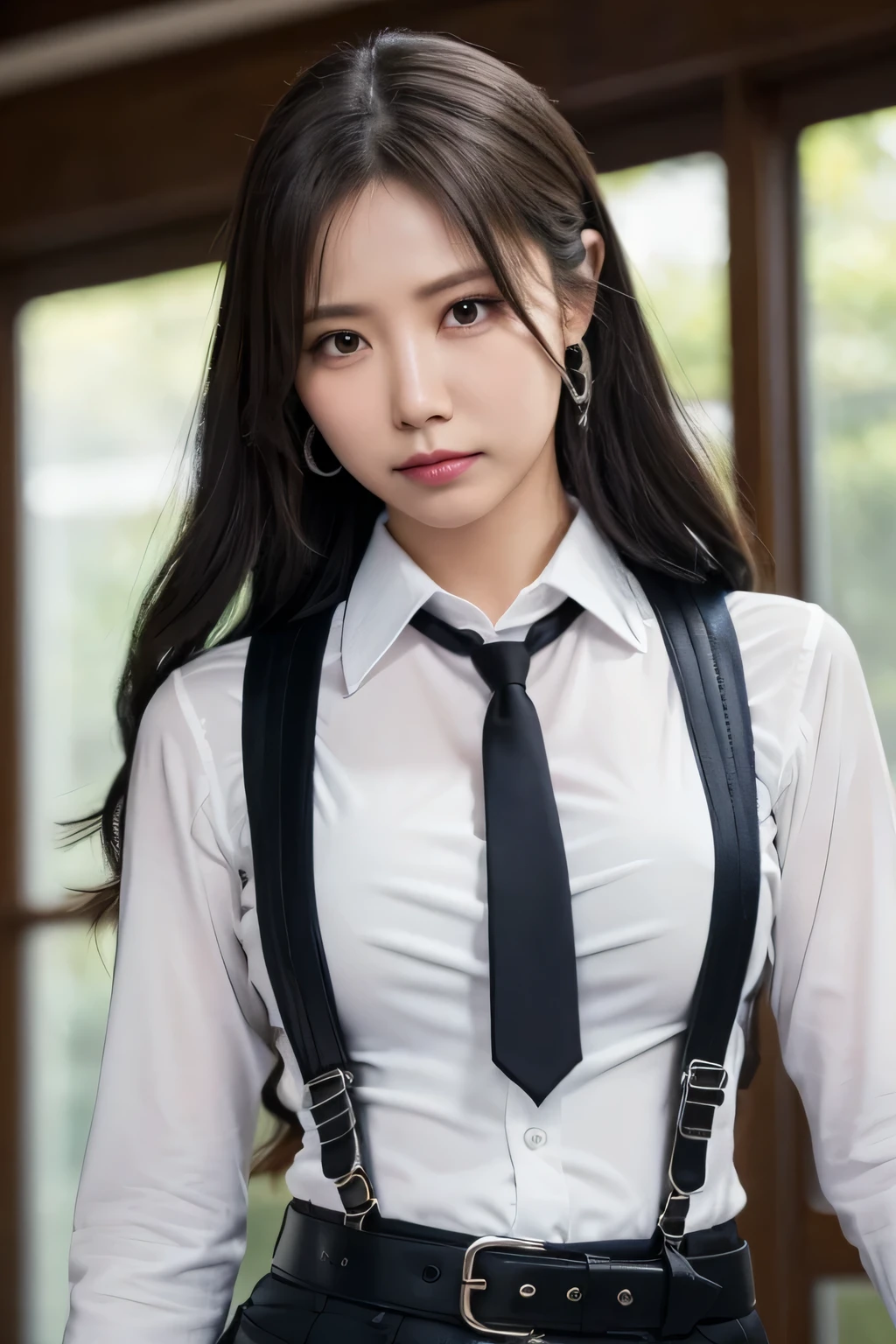 1 female, , high quality, masterpiece, Ultra-high resolution, Cinema Lighting, 1 female, , high quality, masterpiece, Ultra-high resolution, , Cinema Lighting, suspenders　　　Moderate breasts　 　 　　　　　 　　　　Small face　 　　　　　　　　　　　Looking up　　　　Sweat 　　　Thin belt　buzzer　脇Sweat 　　　　 　Garter belt　　Belt on pants　　holster　 　　Hands behind your back　 　Looking up　Anxious face　Knee-high　Knee socks　Knee-highソックス 　garter　ふとももにGarter belt　Checkered mini skirt　 　　Panty shot　Skirt gap Armament　　　Leg holster　holster 　　Hands behind your back　 Anxious expression　　Anxious face, legs apart　Armament　　Leg holster　holster　See-through clothing　heavy rain　Rain-soaked dress shirt, Black mask