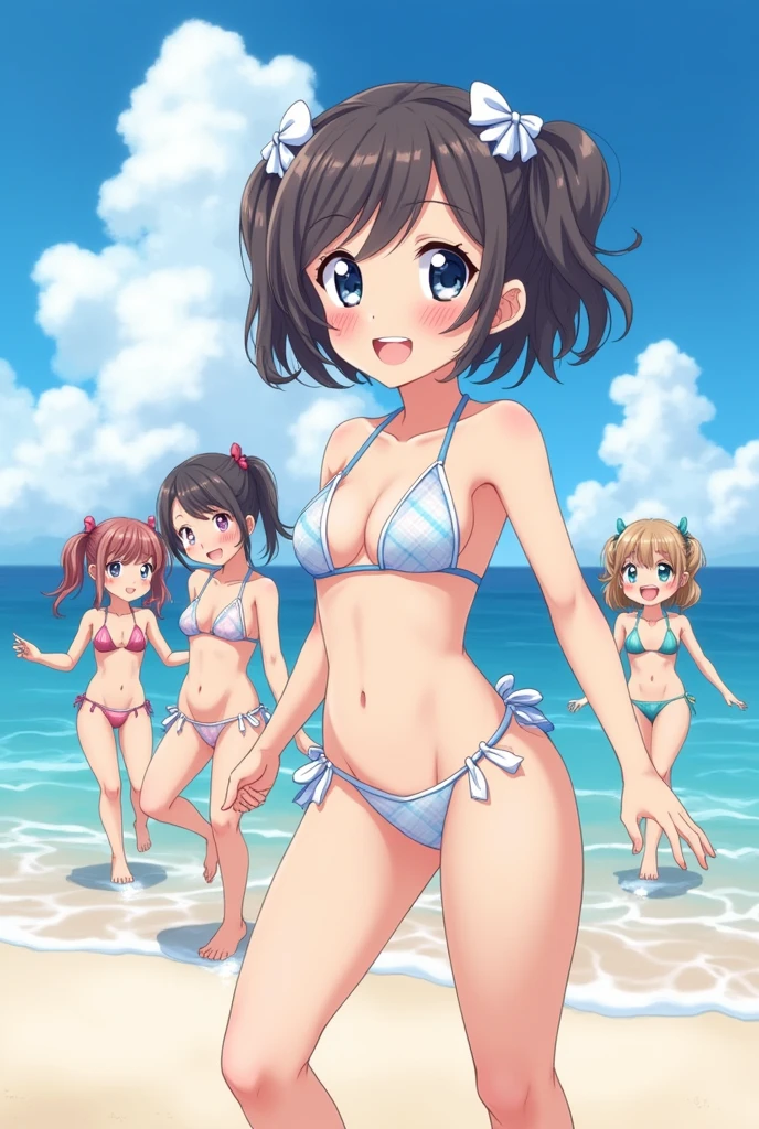 Mirai Kasuga, (highest quality, 8k, masterpiece, Very detailed:1.2), (Lens flare, Particles of light, Shine), Big Breasts, smile, Open your mouth, masterpiece, highest quality, Very detailed, High resolution, Very detailedなCG, (Official Art), Off the shoulder, Micro Bikini, Light blue bikini, (Embarrassing:1.1), (blush:1.2), Open your mouth, ((Spread your legs))(shout:1.1), (Moving lines:1.1),  blue sky, summer, Sandy Beach, Cowboy Shot, (((Browsing Caution))), ((gang rape, Two boys)), Nipples, Embarrassing, From below, (Embarrassing:1.1), (blush:1.2), (orgasm:1.2), charm, (shout:1.1), (Move a row:1.1), Sweat, Heavy breathing, Expansion Division,  missionary, One boy, penis, Lie in, Vaginal, throw, Spread your legs, Sex,