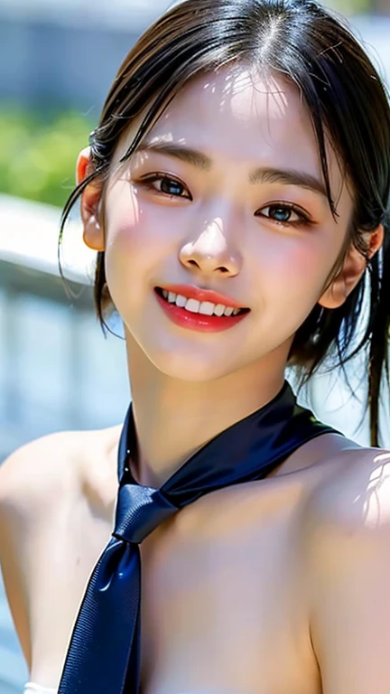 best qualtiy、masterpiece、photoRealstic、intricate-detail、Raw foto、Photon Rendering、Octane Rendering、absurderes、ultra-detailliert、A detailed face、Detailed skin、Trending in art stations、8K Masterpiece、lighting like a movie、( (1girl in))、((独奏) ))、CG Social Trends、Plastic En、((Black Long Hair))、((Beautuful Women))、(A smile)、Upper teeth、Fashionable、Hair that flutters in the wind、((Flowing hair))、fashion magazine、((A sexy))、((lighting like a movie)、((indirect lighting)、、(ssex)、Grinning、(View from a distance)、((Festival of Japan))、Hair is up、Lying in bed、Expose、