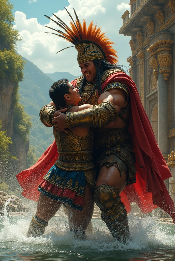 Indian god of rain Indra talking with Indian formar captain Mahendra Singh Dhoni