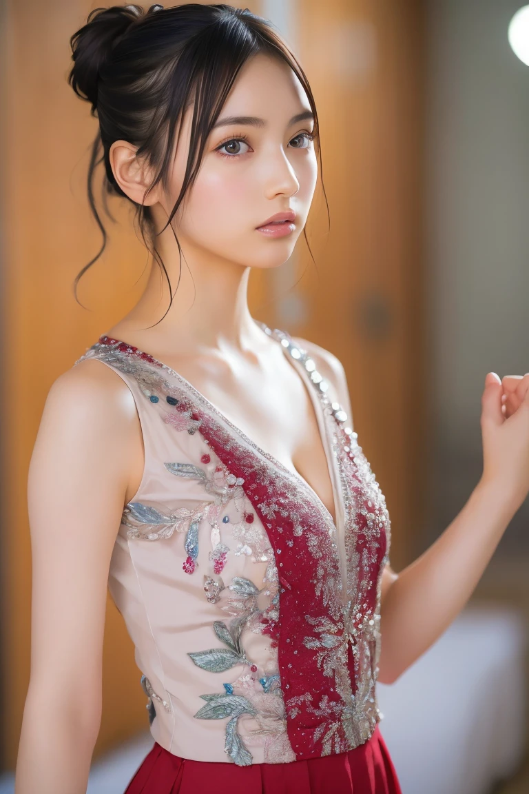 (8k, RAW Photos,Highest quality, High resolution:1.1), (Ultra-realistic:1.4),(Realistic, Realistic:1.3),Japanese Beauty、Rhythmic Gymnastics Club、Rhythmic Gymnastics Uniform、((Upper Body:1.3))