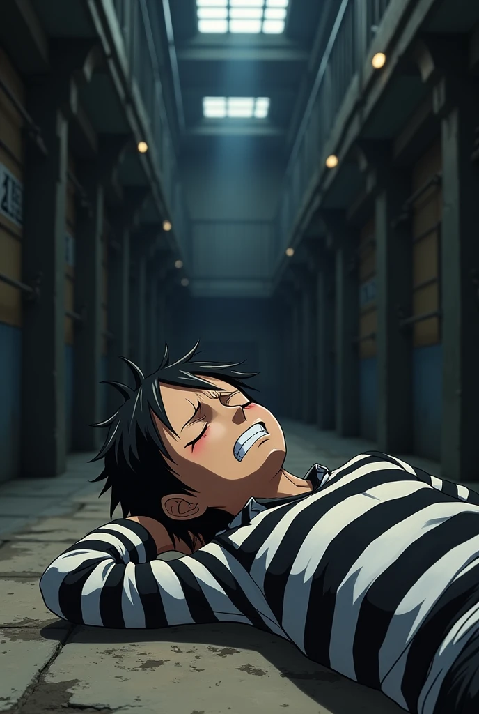 a sad prisoner looks out of his cell through metal bars with his hands on the bars, 4K, ultra HD, artwork