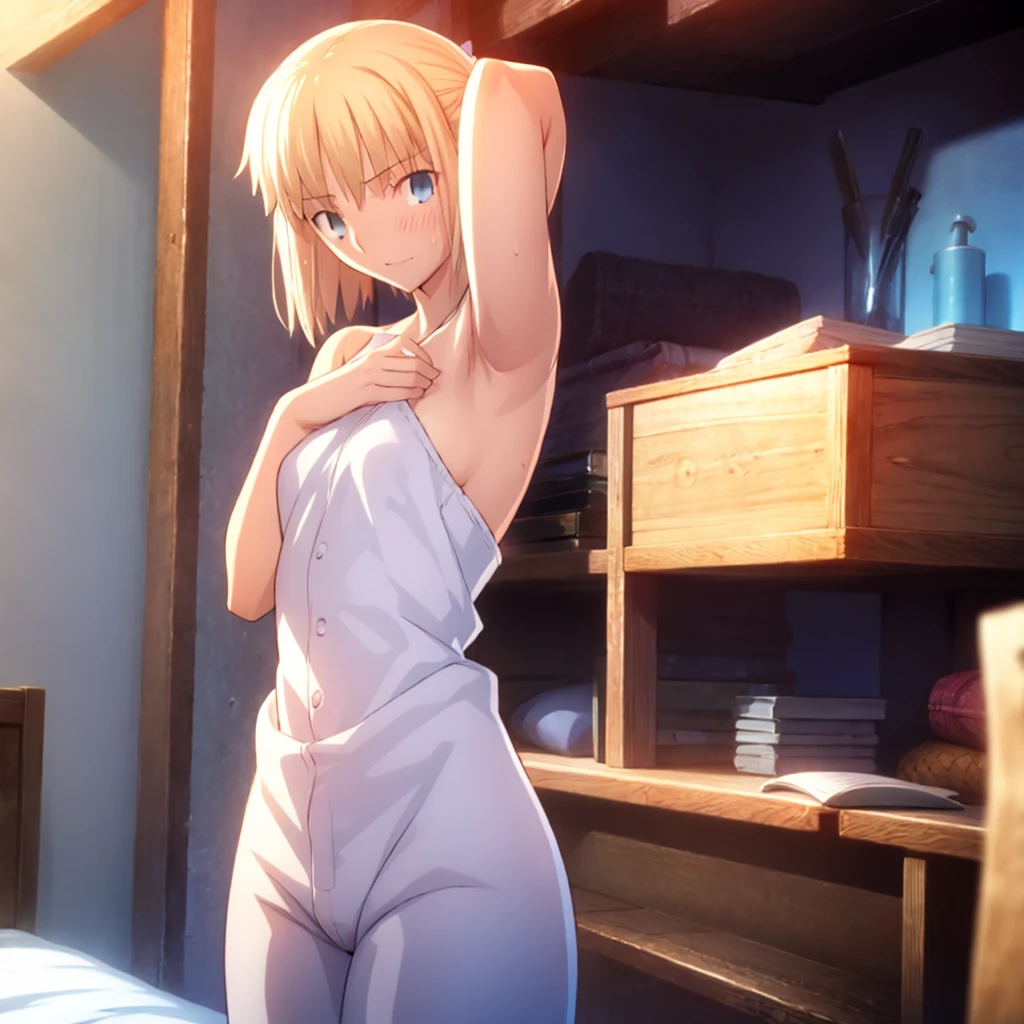 High resolution, 最high resolution,high resolution,{Things to know_f de stay night ufotable:1.15}, Rubio_ Best Quality, masterpiece, フルnude,Sweatだく,Blushing,smile,Armpitアップ,Sweat,Armpitを広げて見せている,bed,Moist,Blonde,whole body,pubic hairあり,Love juice,Armpit,side,sideの下,Armpitの下,sideアップ,Sweatをかいている,sideSweat,Upper Body, 1 person,sideズーム,Armpitズーム,Armpitを見せつける,sideを見せつける,両Arms behind head,nude,Raise your arms, Inner cavity reflection,whole body,Two arms,Alone,sexy,1 personだけ,Looking at me,膣からsemenが垂れている,front,pubic hair,Obscene lines,Ray tracing,Slender body,E Cup,Embarrassing,Armpit強調,side強調,ArmpitSweat,sideSweat,Wet Skin,Open your mouth,Noise Reduction,((Place your hands behind your head)),Emphasis on the crotch,Chest Enhancement,stage,Perfect lighting,体をfront,Look up,looking at the camera,真front,I don't want to go away.,体をfront,両Raise your arms,両Arms behind head,Embarrassing,Hands behind head,Hotel Rooms,bedの上,全naked,naked,膣からsemenが垂れている,bedに横たわる,,フルnude,オイルを塗ったテカテカのsideの下を見せる、オイルを塗った光沢のあるsideの下:1.30、Surreal、sideの下、オイルを塗った光沢のあるsideの下:1.30、光沢のあるsideの下、オイルを塗ったぬるぬのsideの下:1.30、ぬるぬるした光沢のあるsideの下:1.20、明るく詳細なsideの下、sideの下の細かいシワ:1.7、リアルなsideのシワ:1.7、sideの下を照らす光:1.4、side毛穴の細部まで), Armpit見せポーズ,side見せポーズ,Nipples,Nipplesが立っている,No clothes,素っnaked,Armpitアップ,sideアップ,NaughtyなArmpit,Naughtyなside,Sweat,Naughty,Arms behind head,Armpitを広げる,sideを広げる,Embarrassed look,Love juiceが垂れている,NaughtyなPussy,体をfrontへ,pubic hairが生えている,pubic hair,semen,semenまみれ,Naughtyな体,Naughtyな身体,NaughtyなPussy,Naughtyなgenital,genital,NaughtyなPussy,Naughtyなnaked,Naughtyなnaked体,Naughtyな肉体,Naughtyなボディー,恥ずかしそうにArmpitを見せている,恥ずかしそうにsideを見せている,lotion,lotionまみれ,Vaginal fluid,Vaginal fluidが垂れている,Love juice,Love juiceが垂れている,semenでベタベタ,Sticky with semen,Sperm,Spermまみれ,Spermでベタベタ,Pussy,Pussyを見せつける,Pussy,Pussyを見せつける,Embarrassed look,Groinにタトゥー,Groin,View your viewers,genital,女genital,湿ったArmpit,湿ったside,smile,4K,（8k）,Noise Reduction,Place your hands behind your head,Emphasis on the crotch,((Place your hands behind your head)),(Shiny, oily skin), Raise the hand, (Raise your arms above your head:1.5), Put your arms behind your head, sideの下, (sideの下 into viewer's face:1.5), (View your viewers:1.5), Raise the hand,蒸れたArmpit,蒸れたside, sideの下を露出させる,Armpitの下を露出させる,両手を頭に当ててbedに座わる,蒸れたArmpit,蒸れたside,Armpitアップ,sideアップ