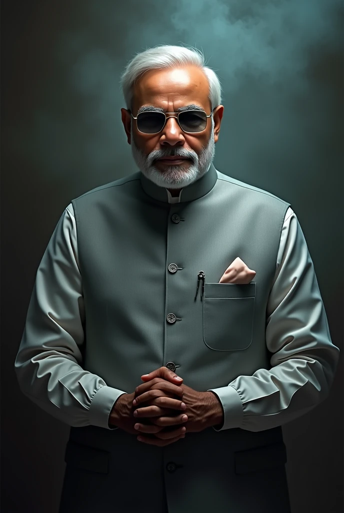 PM narendra modi seeting with the black chair