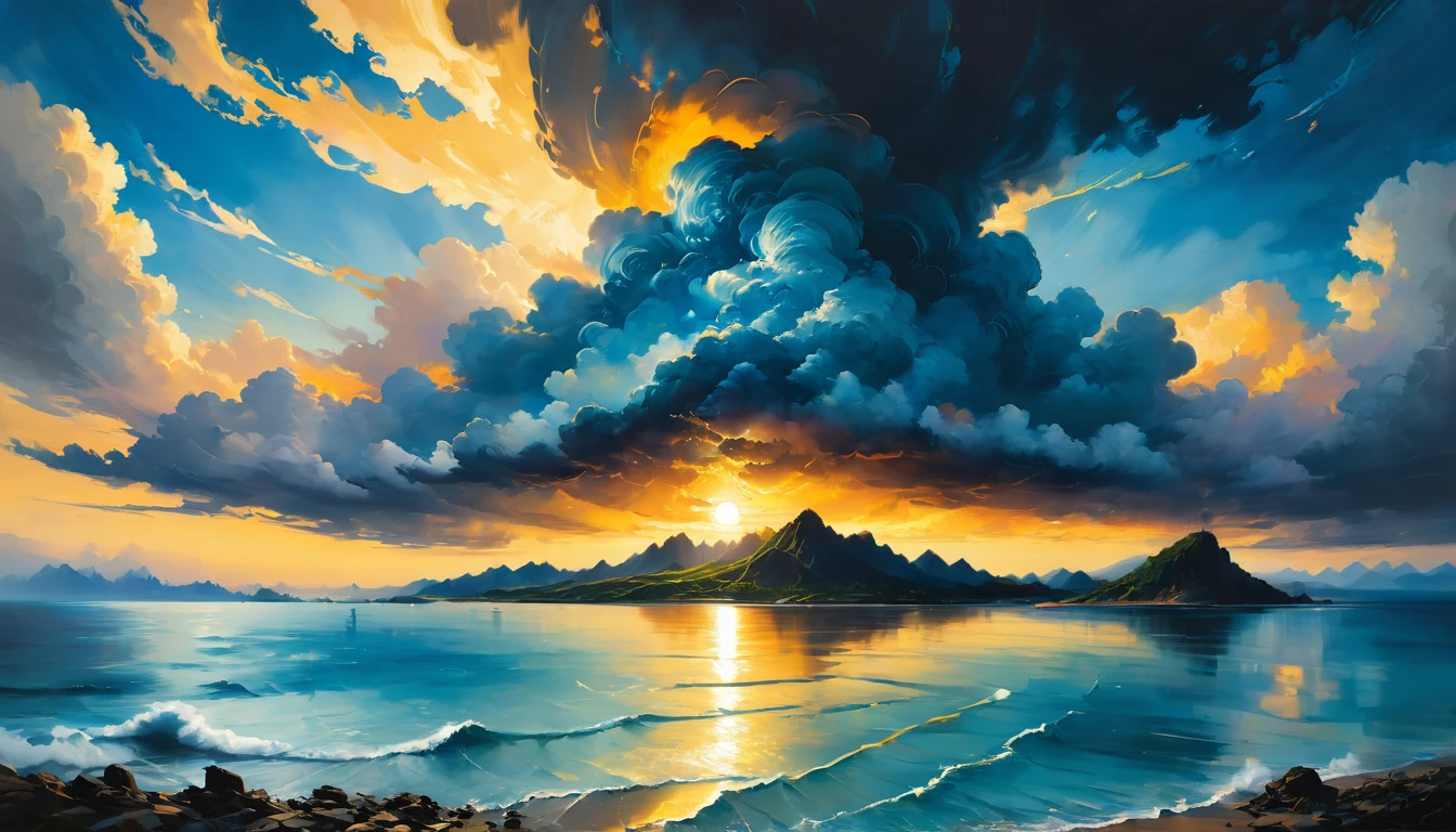 angels flying in the sky, clouds, dome, massive trees, mountains, oil painting, style of Turner, what the soul can see, color and texture and space of Kim Keever, dark gold and light gold, concept art, dreamlike figures, lines composition of kay nielsen and karol bak, hyper-detailed, surrealist-influenced depictions of human figures, light gold and amber, lighting effects of marta bevacqua, fluid motion and movement, reimagined religious art, in the style of sculpted impressionism, i can't believe how beautiful this is, fluid landscapes, rococo ornateness, apocalypse art, ethereal biomorphism, dark yellow, i can't believe how beautiful this is, hyper-detailed illustrations, dreamlike installations, caravaggesque, emotional and dramatic scenes --auto --s2