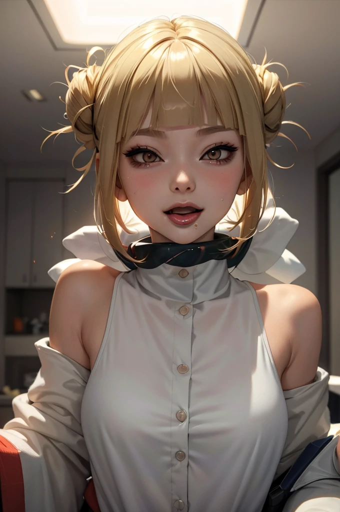 (masterpiece, Highest quality), One girl,  Himiko T, Blonde, Sticking out tongue, Heavy breathing, Licking your lips, Backlight, 