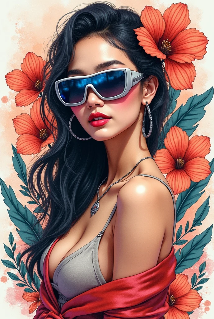 pintura de una mujer en bikini posando para una foto, RossDraw 1. 0, Pintura digital RossDrew, Hermosa obra de arte digital, RossDrew Cartoon Vibrante, RossDrawS 2. 0, Estilo de pintura digital, Hermoso arte UHD 4 K, Lois Rossdraw, Arte digital realista 4K, Arte digital realista 4K, Hermosa pintura digital, rossdraws global illumination