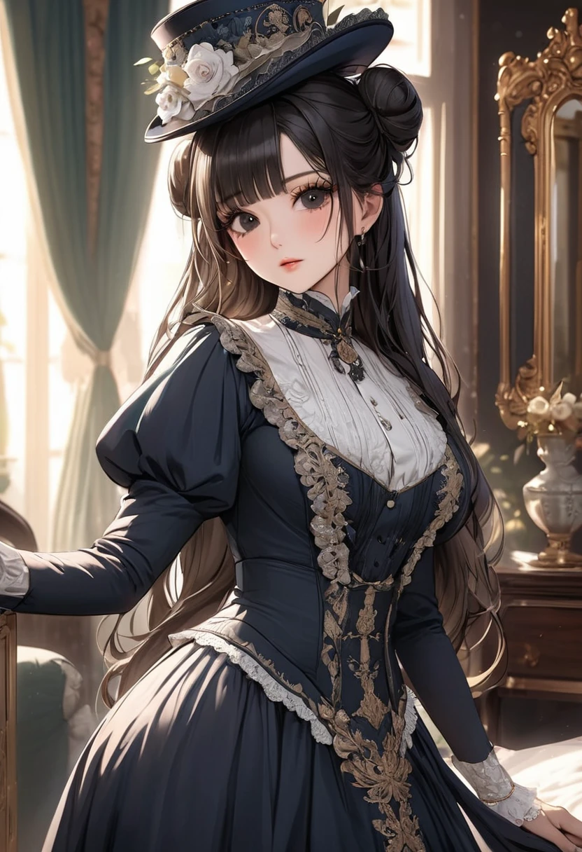 long gloves up to the elbow、dress、Unscrupulous Lady、Overbearing、Glare、look down