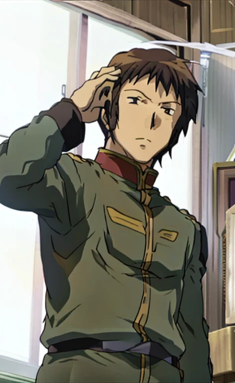 zeon officer　uniform　kyon　cape　Bust Shot　Look at the audience