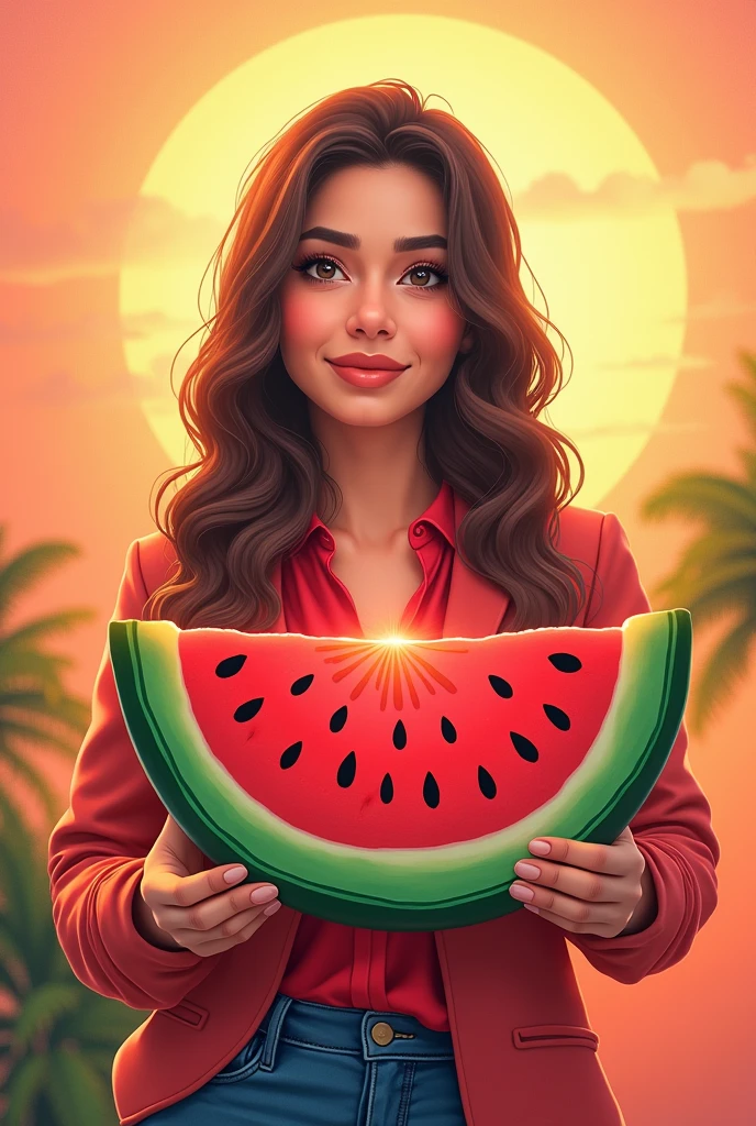 I want logo for coconut sell name as Pooja Coconuts logo designing like one woman holding coconut and coconut trees for bagraund logo name Pooja Coconuts