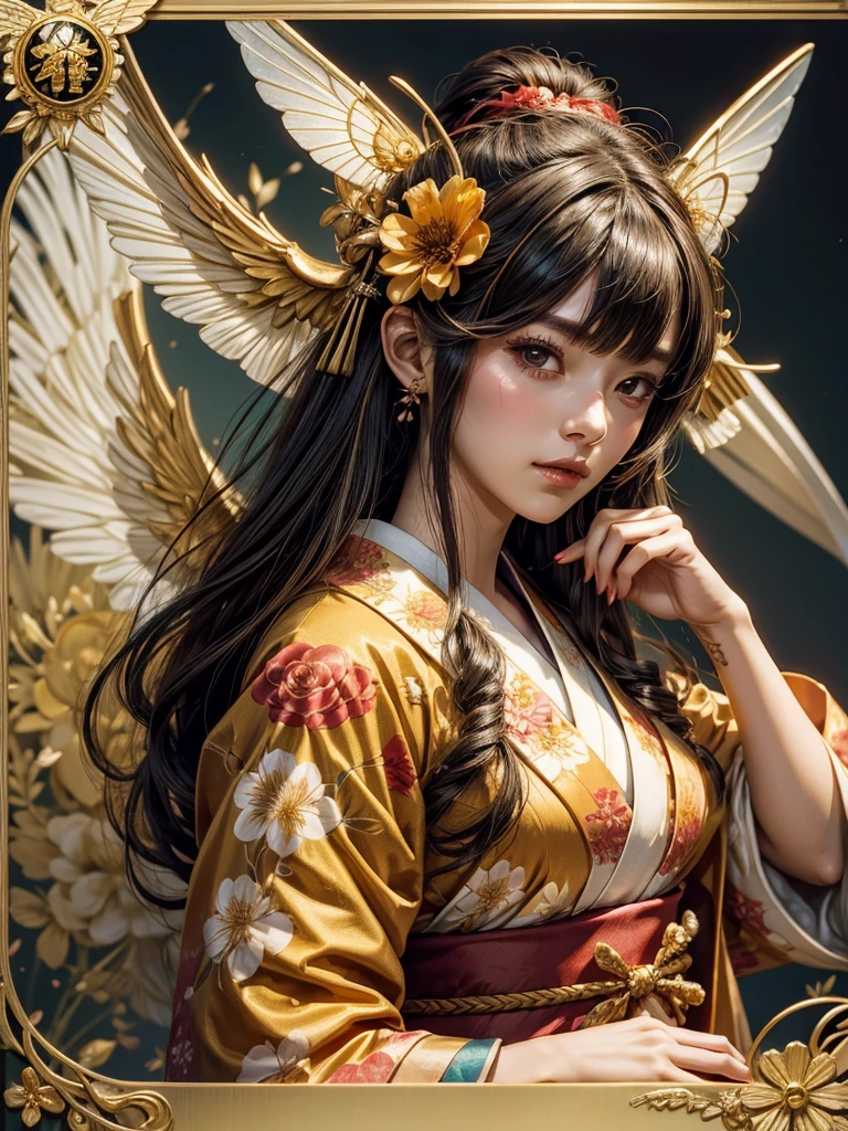 tifa7re,looking at viewer,<lora:tifa_re_sdxl_V1-000006:0.5>,smirk,full body,beautiful detailed pampas grass field,open hakama,surrounded by floating sakura,yellow full moon,beautiful detailed dark midnight sky,messy white long hair,