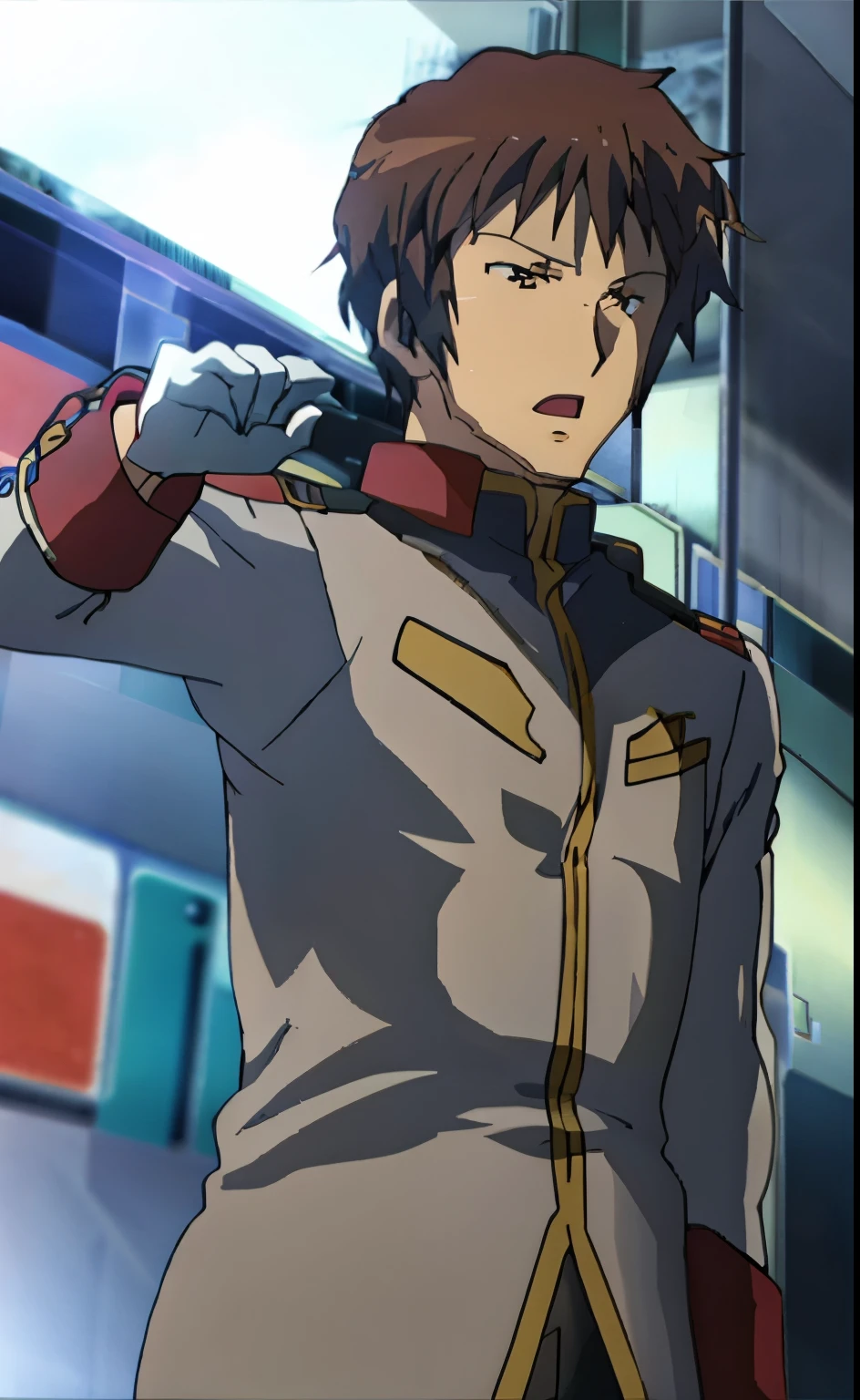 eff officer　uniform　kyon　Bust Shot　Look at the audience